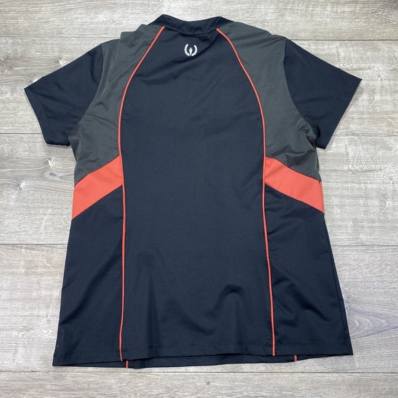 Kerrits Shirt Womens Large Black Red Quarter Zip Mock Neck Equestrian Riding - Picture 6 of 9